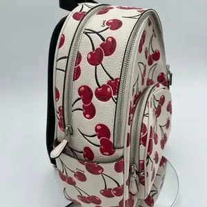 Coach | Bags | Coach Cream And Red Cherry Print Backpack 498  display picture 3